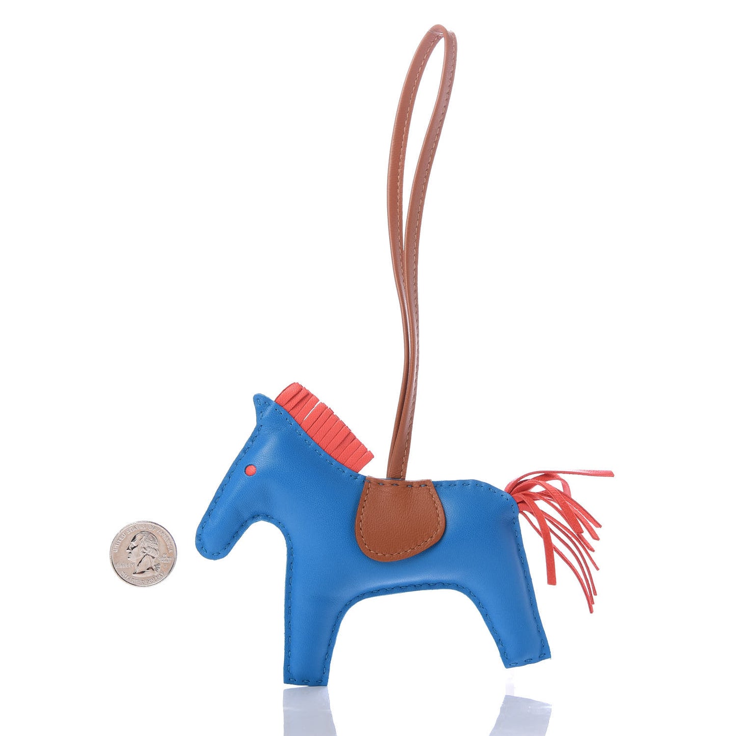 Milo Lambskin Grigri Rodeo Horse Bag Charm MM Blue Zanzibar Rose Texas Gold