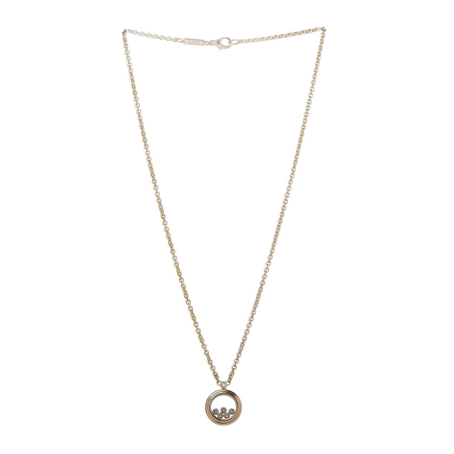 Chopard 18K Yellow Gold 5 Happy Diamonds Pendant Necklace 3 of 6