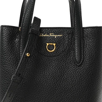 Salvatore Ferragamo Tumbled Calfskin Gancini Mini Bag Black 7 of 9