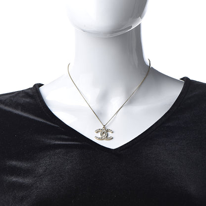 Chanel Baguette Crystal CC Necklace Light Gold 2 of 5