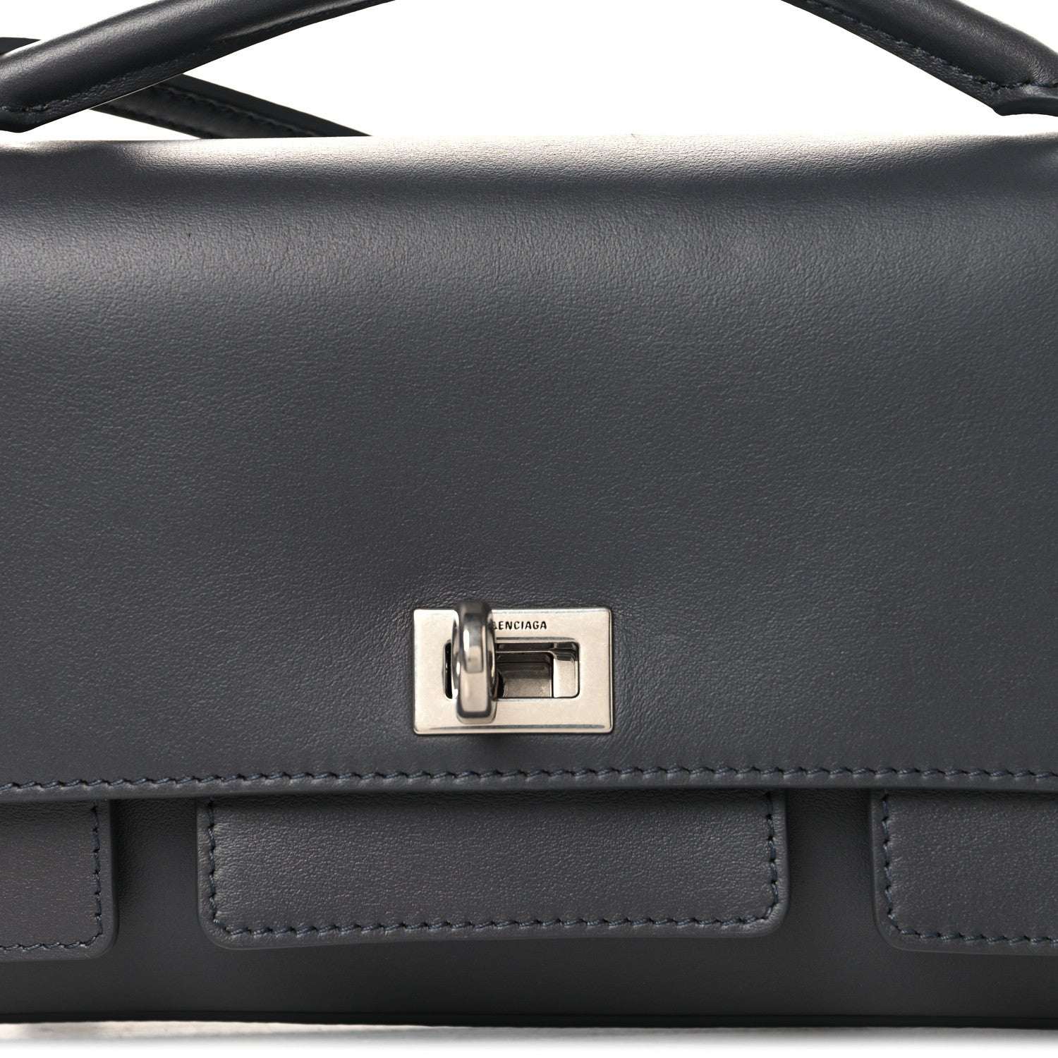 Balenciaga Smooth Calfskin Small Bel Air Clutch On Strap Grey 7 of 9