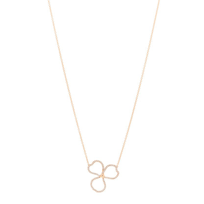 Tiffany 18K Rose Gold Diamond Open Flower Paper Flowers Pendant Necklace 1 of 5