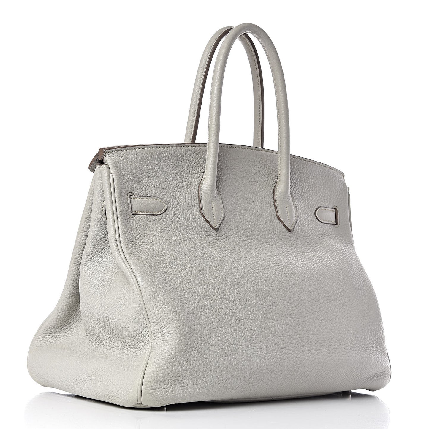 Taurillon Clemence Lizard Club Birkin 35 Gris Perle White Mykonos