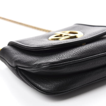 Gucci Pebbled Calfskin Small 1973 Chain Shoulder Bag Black 6 of 11