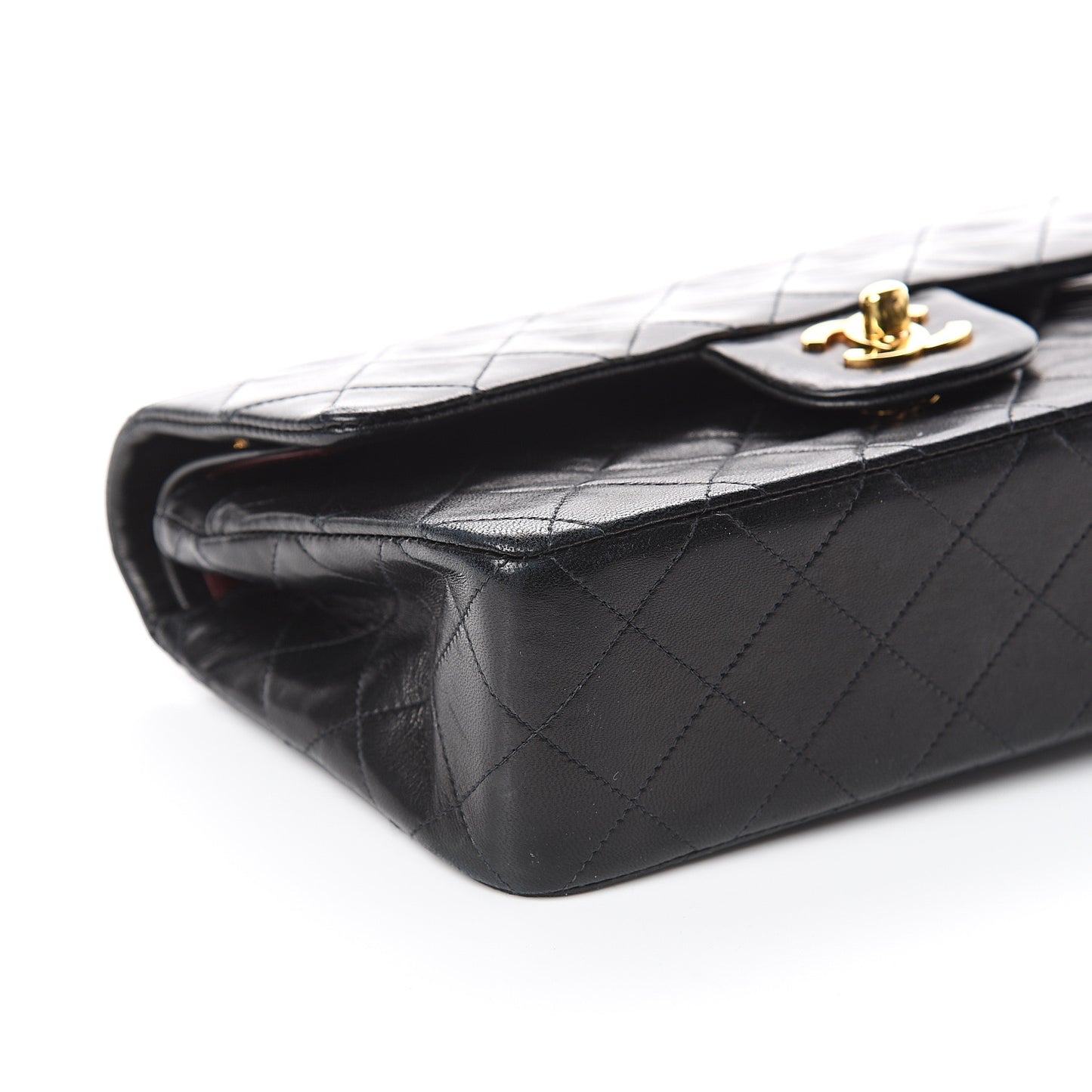 Lambskin Quilted Small Double Flap Black