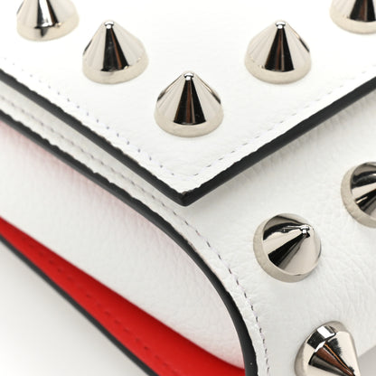 Christian Louboutin Calfskin Empire Maxi Spikes Paloma Clutch White 13 of 16