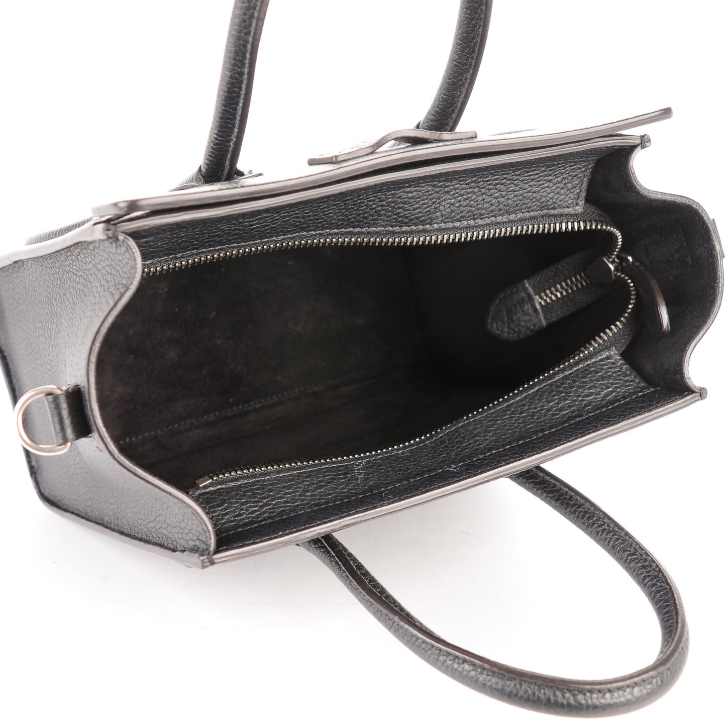 Drummed Calfskin Nano Luggage Black