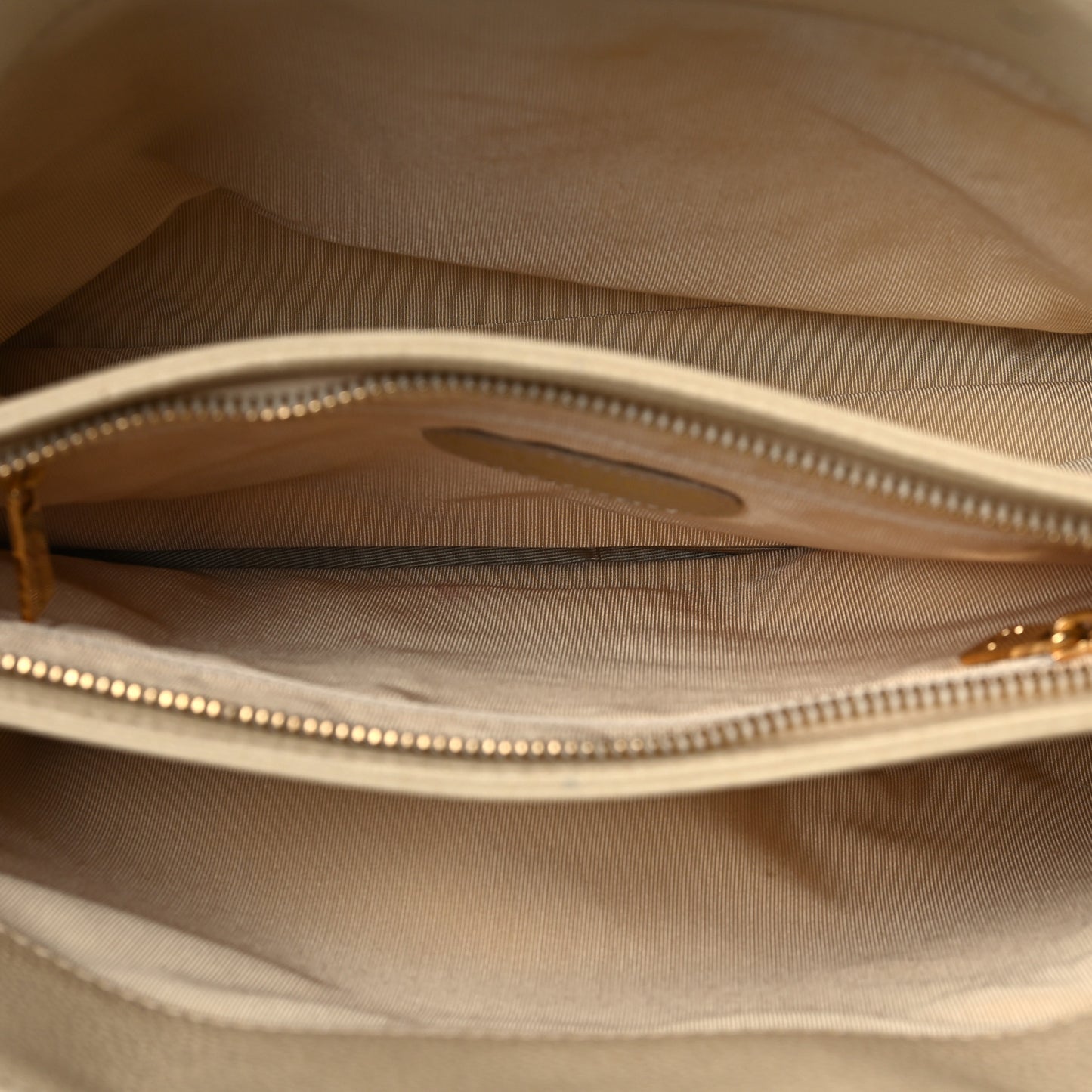 Caviar Wood Handle Handbag Beige