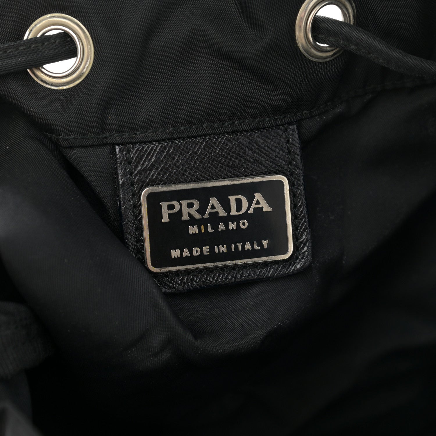 Prada Nylon Vela Drawstring Pouch Black 6 of 10