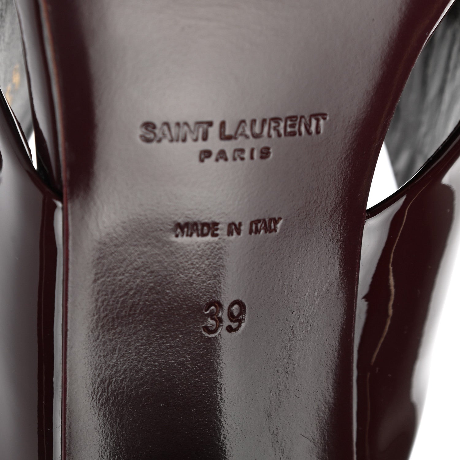 Saint Laurent Patent LouLou 95 Mule Sandals 39 Barolo 6 of 9