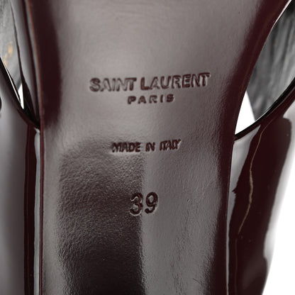 Saint Laurent Patent LouLou 95 Mule Sandals 39 Barolo 6 of 9