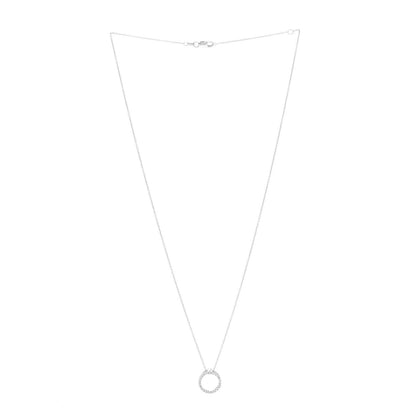 Roberto Coin 18K White Gold Diamond Small Tiny Treasures Circle Pendant Necklace 3 of 6