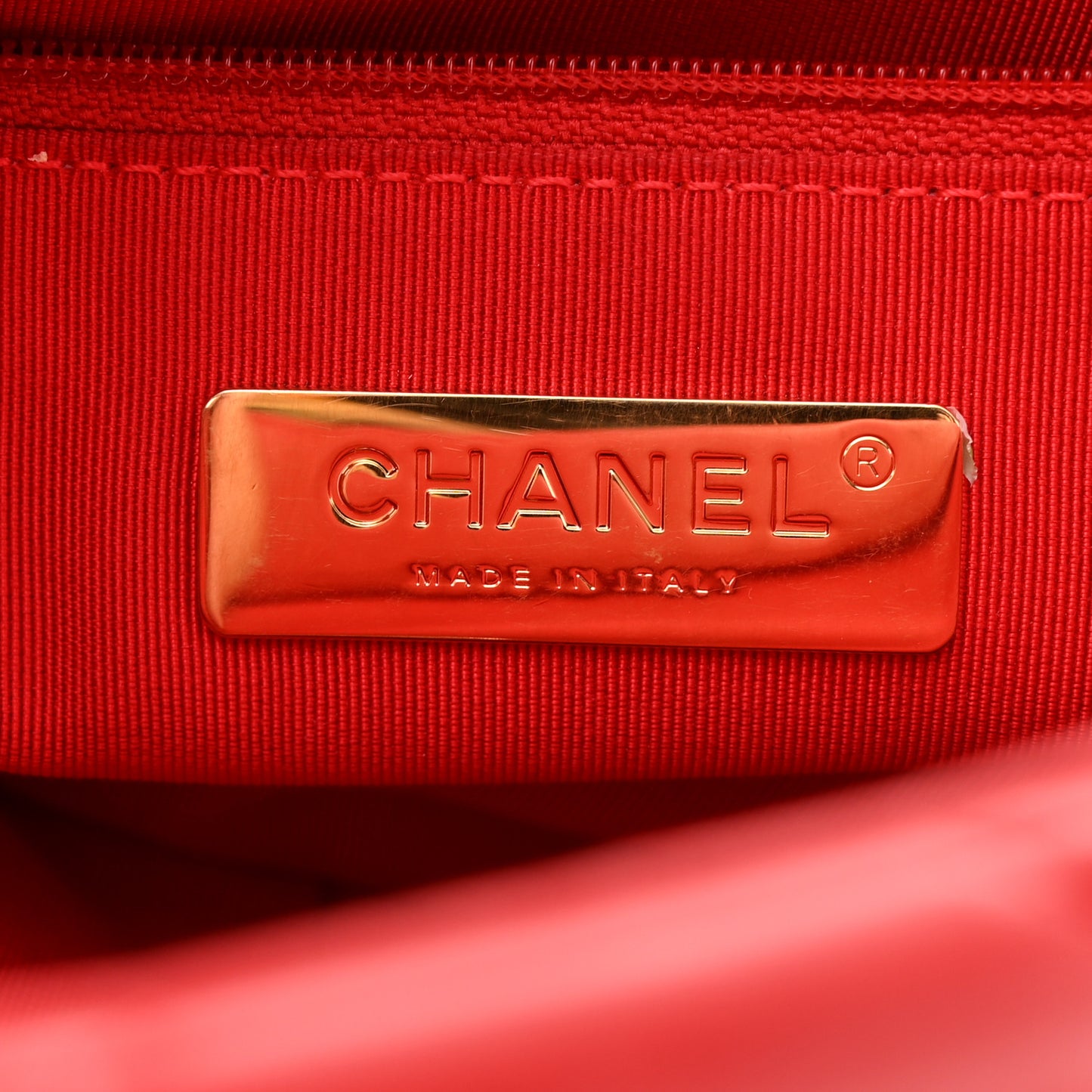 Lambskin Quilted Medium Chanel 19 Flap Red