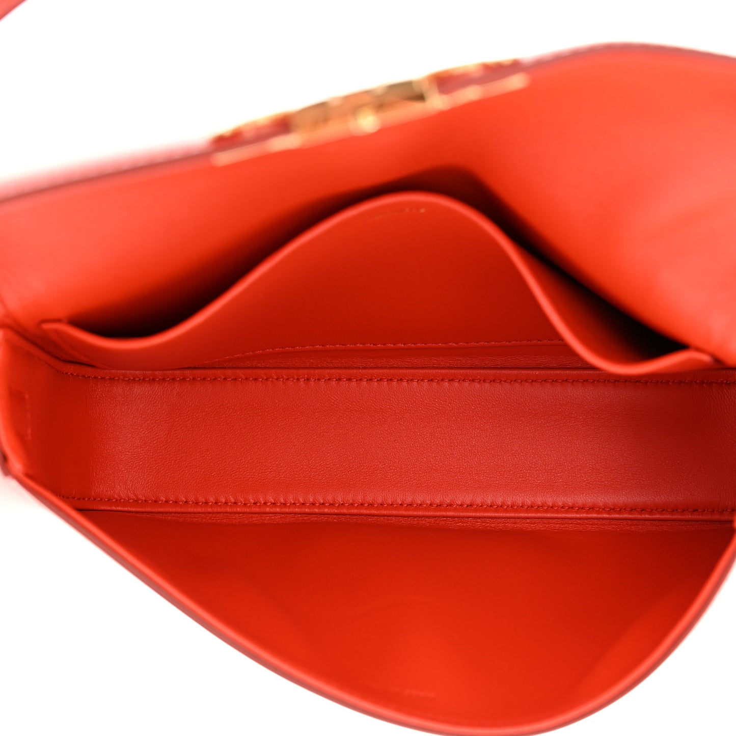 Shiny Calfskin Triomphe Shoulder Bag Bright Red