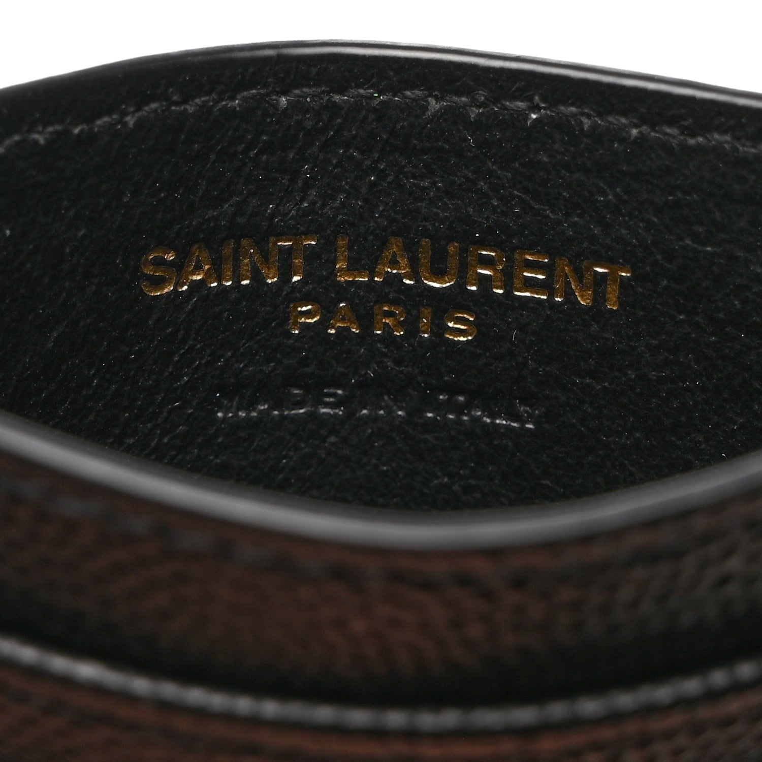 Saint Laurent Grain De Poudre Matelasse Chevron Monogram Credit Card Case Black 6 of 8