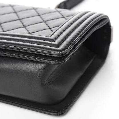Chanel Lambskin Stitch Quilted Medium Boy Flap Black 11 of 14