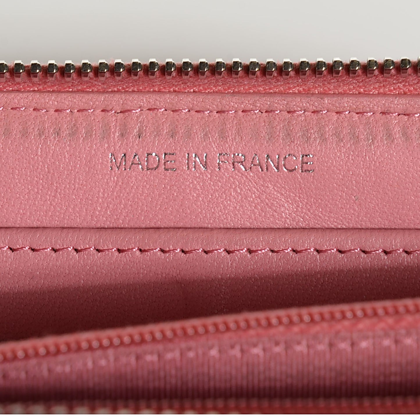 Lambskin Quilted Zip Around Wallet Pink