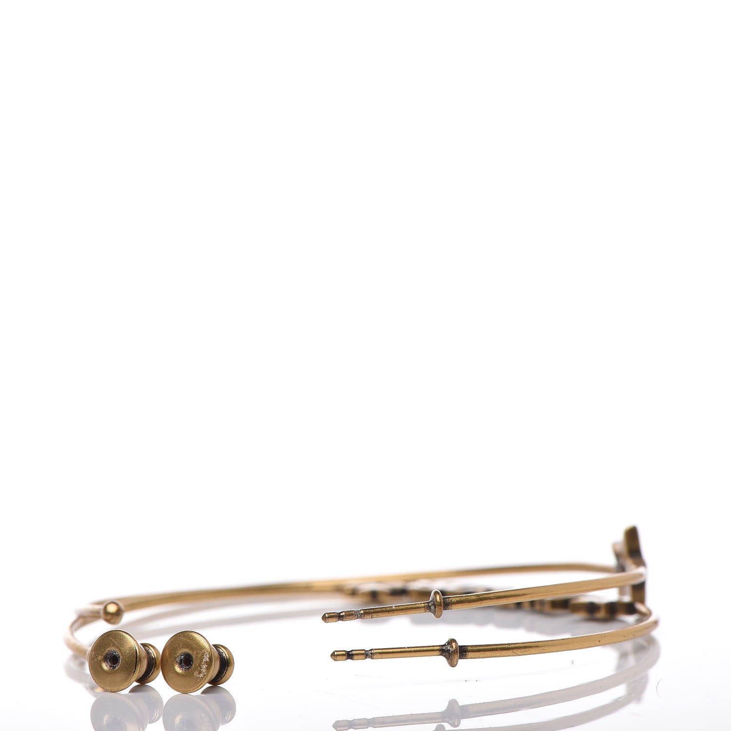 Christian Dior Metal J'Adior Hoop Earrings Gold 4 of 5
