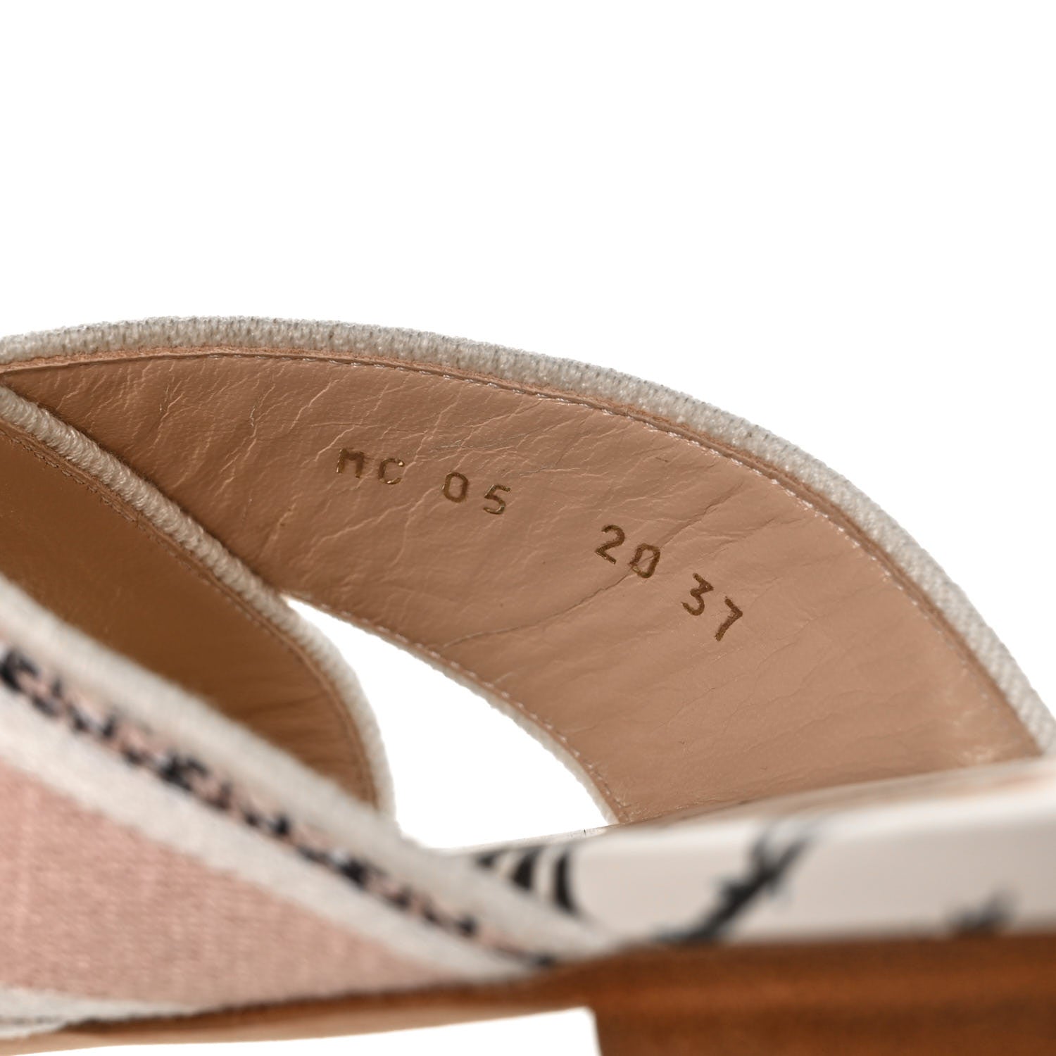 Christian Dior Canvas Rose Mutabilis Embroidered Dway Criss Cross Slide Sandals 37 Multicolor 8 of 8
