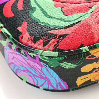 Gucci X KEN SCOTT New Shangai Calfskin Jenny Floral Print Small Jackie 1961 Hobo Black Pink 8 of 9
