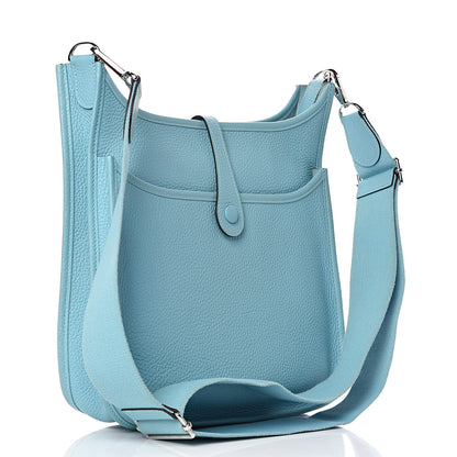 Hermes Taurillon Clemence Evelyne III PM Bleu Atoll 3 of 12