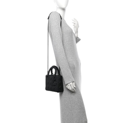 Christian Dior Ultra Matte Calfskin Cannage Mini Lady Dior Black 2 of 9