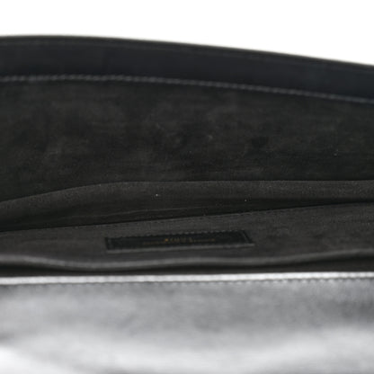 Saint Laurent Smooth Calfskin Ruffles Clutch Black Gold 5 of 11