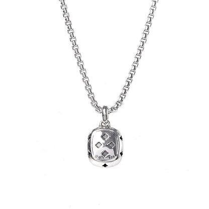 David Yurman Sterling Silver Garnet Diamond 12mm Noblesse Pendant Necklace 5 of 5