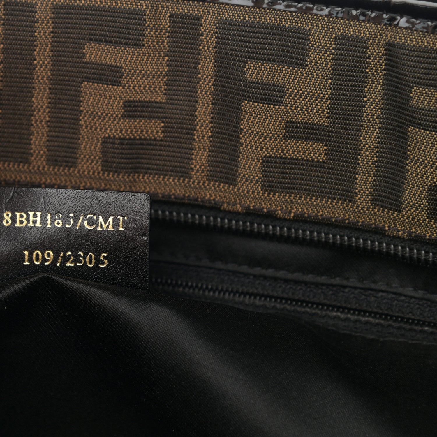 Fendi Zucca Quilted Medium Roll Tote Tobacco Black 6 of 9