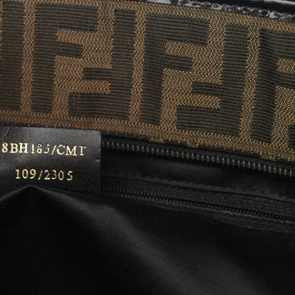 Fendi Zucca Quilted Medium Roll Tote Tobacco Black 6 of 9