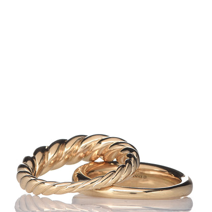 David Yurman 18K Yellow Gold Pure Form Stack Ring 54 7 3 of 13