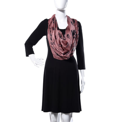 Alexander McQueen Silk Chiffon Skull Scarf Pink Black 2 of 4