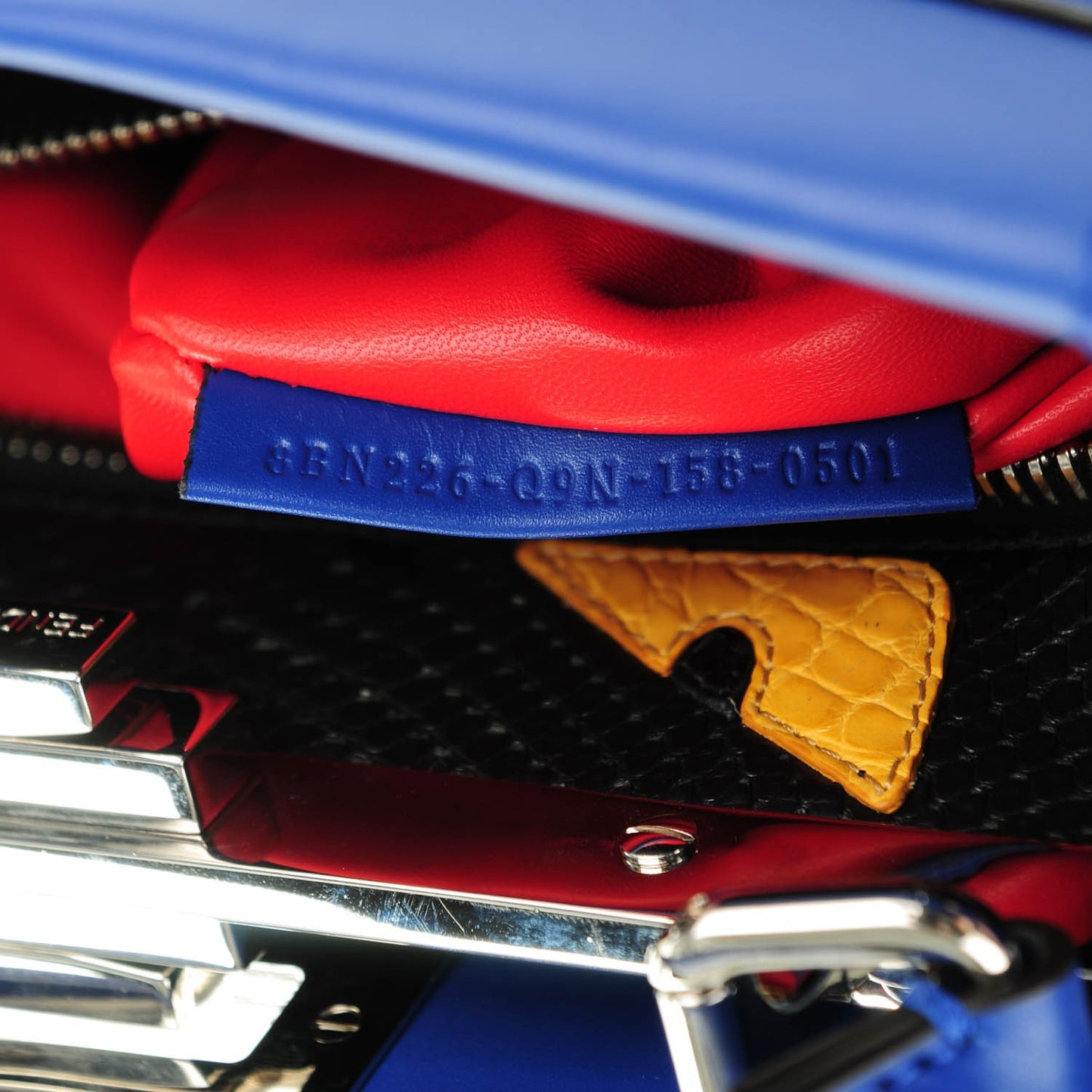 Vitello Morgan Python Crocodile Monster Eyes Medium Peekaboo Iconic Satchel Blue Neon Sunflower