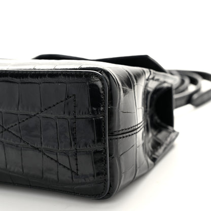 Mulberry Calfskin Crocodile Embossed Micro Seaton Black 10 of 11