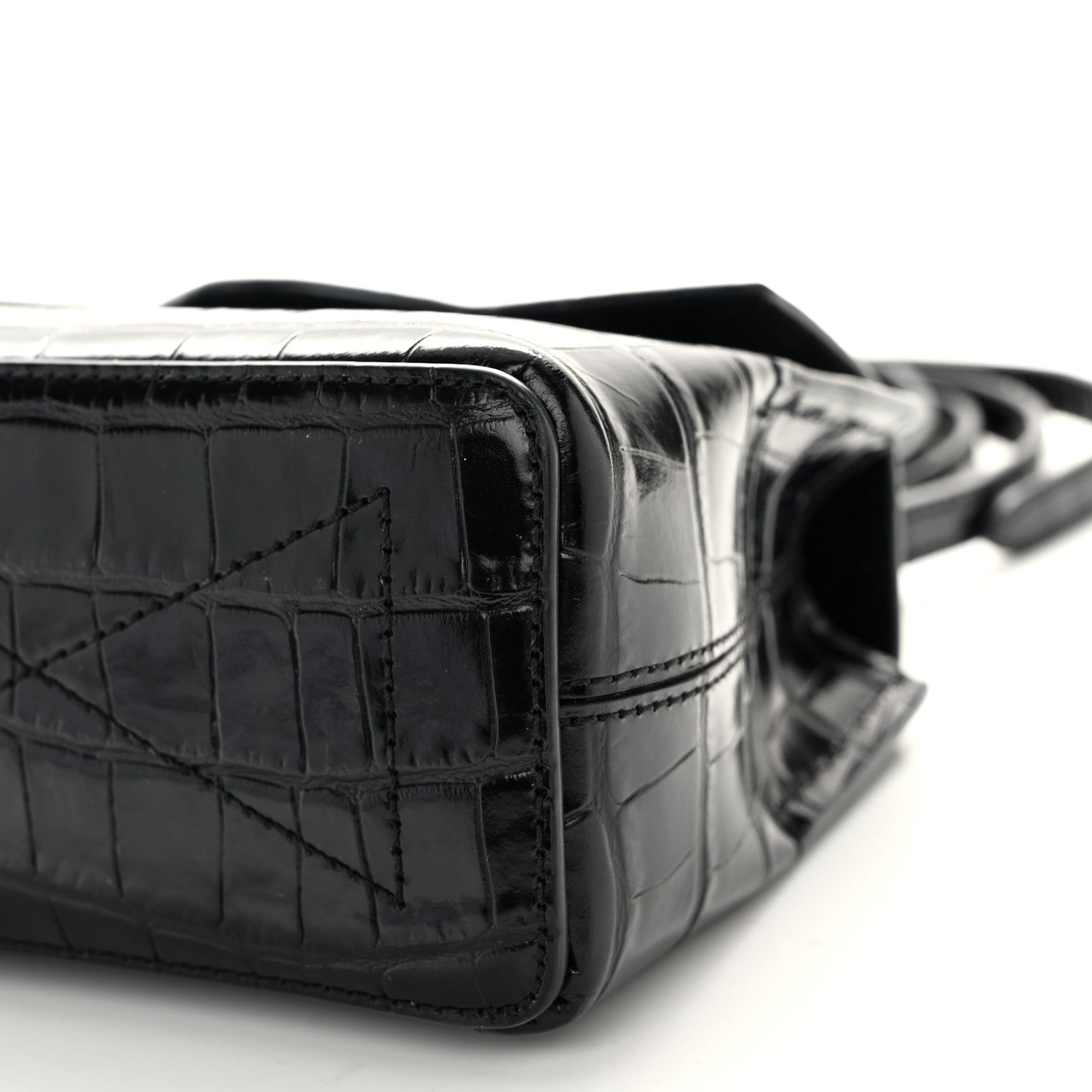 Mulberry Calfskin Crocodile Embossed Micro Seaton Black 10 of 11