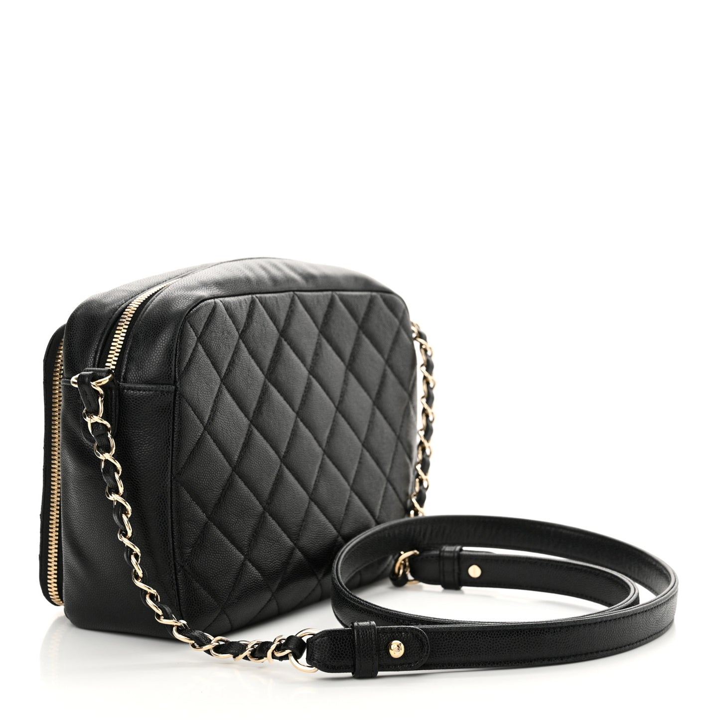 Caviar Quilted Medium Business Affinity Camera Case Black