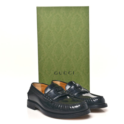 Gucci Millennial Ribot Cut Out Interlocking G Loafers 35.5 Black 10 of 10