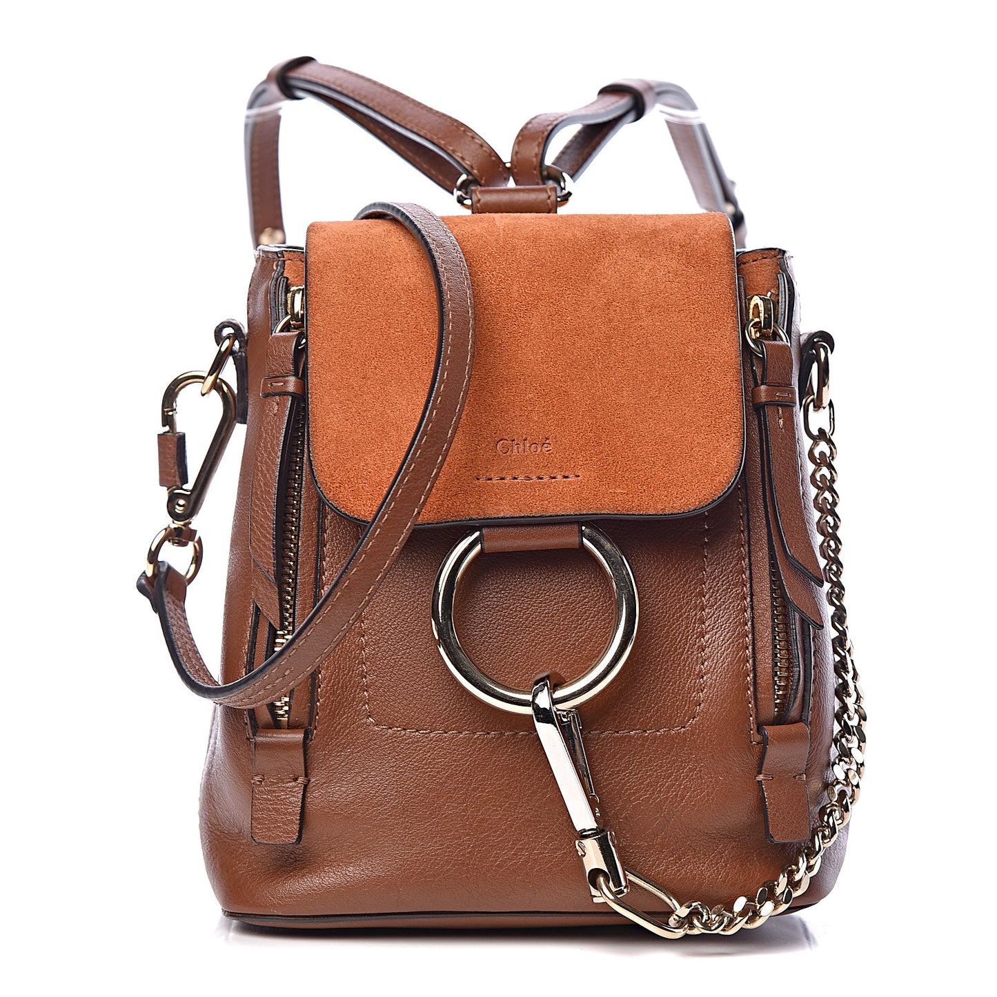 Suede Calfskin Mini Faye Backpack Tan