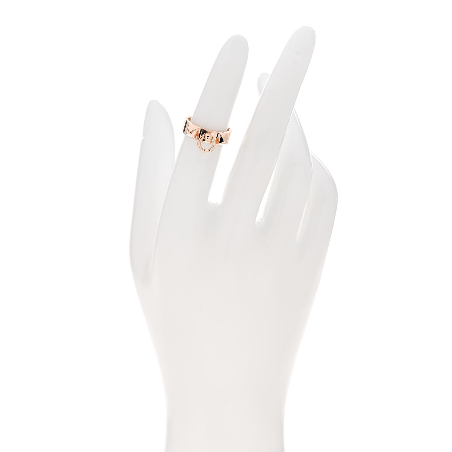 Hermes 18K Rose Gold PM Collier De Chien Ring 48 4.5 2 of 4