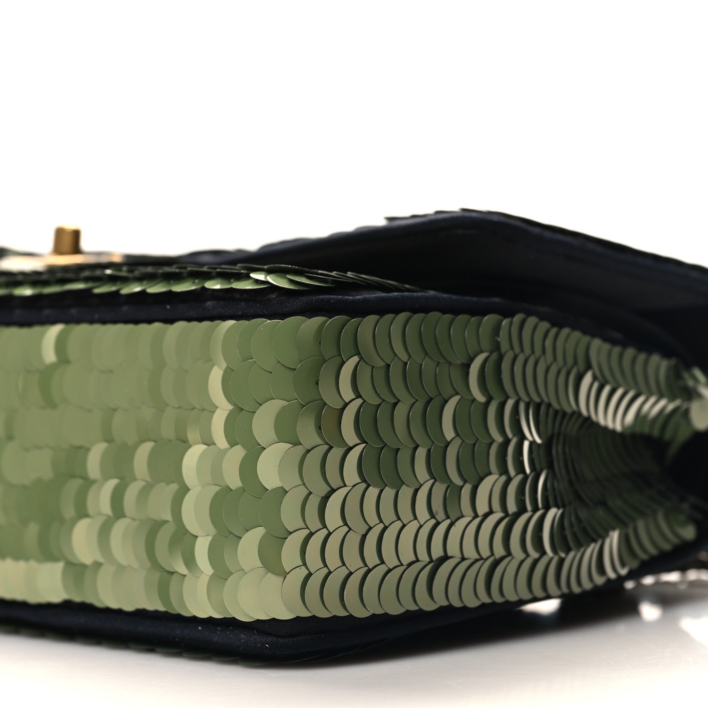Satin Sequin Medium Paris Shanghai Double Flap Green