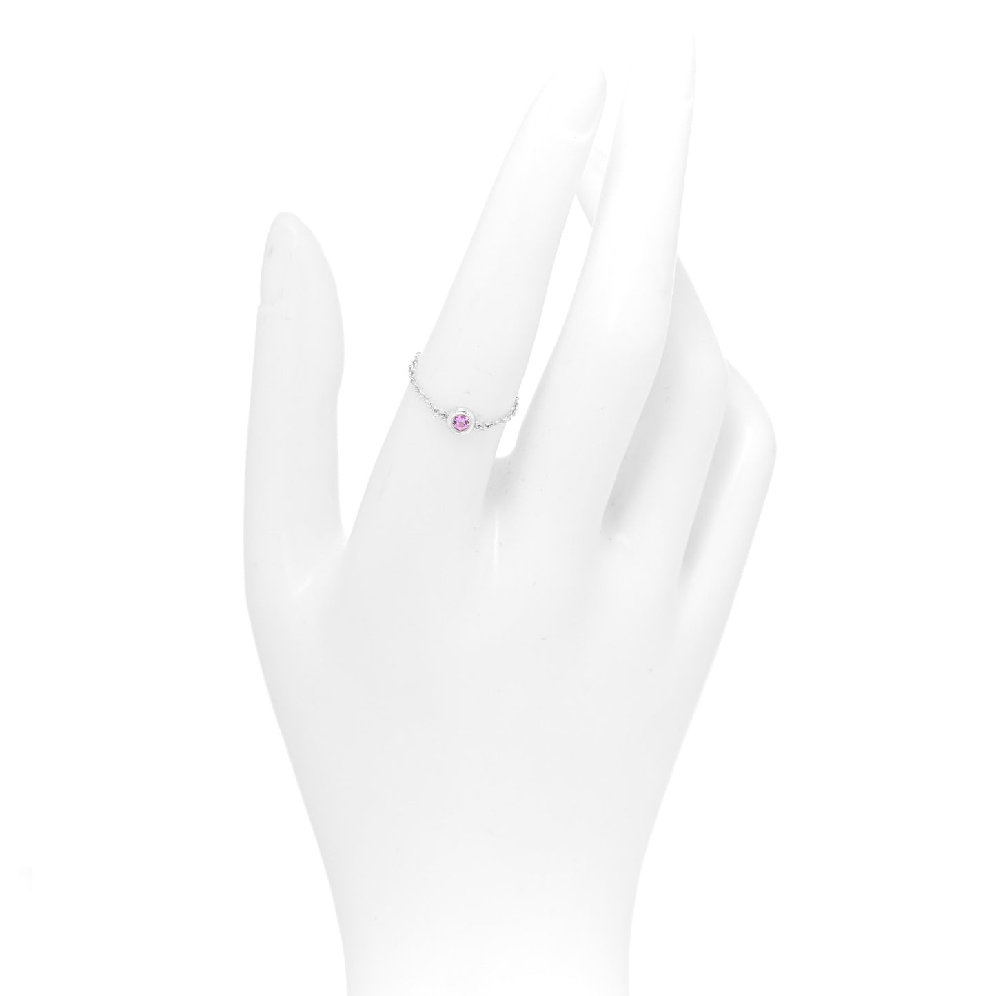 Sterling Silver Pink Sapphire Elsa Peretti Color by the Yard Ring 54 7