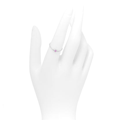 Tiffany Sterling Silver Pink Sapphire Elsa Peretti Color by the Yard Ring 54 7 2 of 4
