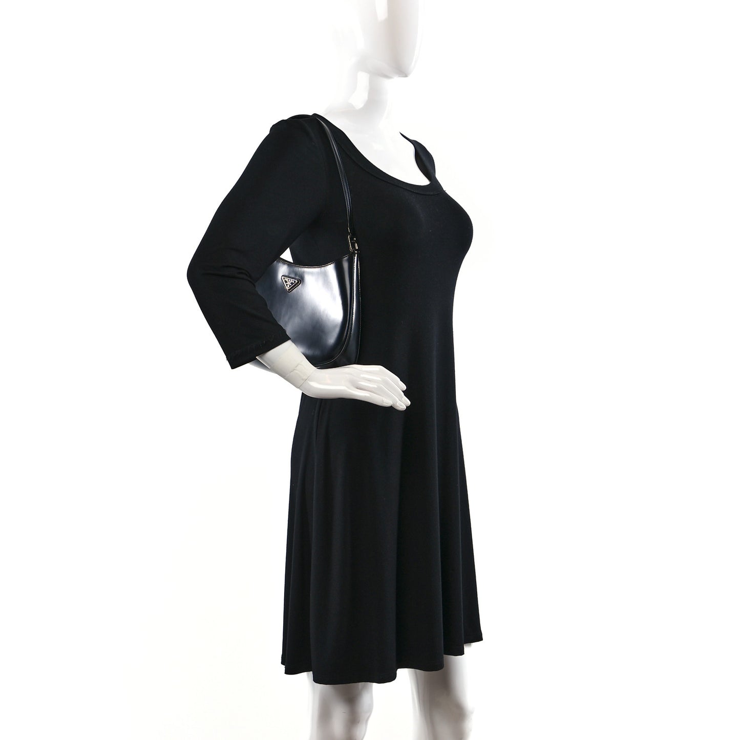 Spazzolato Cleo Shoulder Bag Black