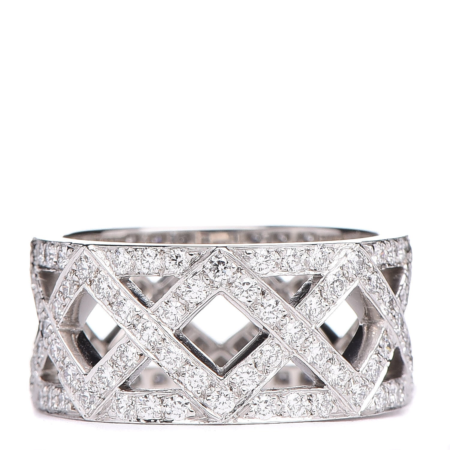 Tiffany Platinum Diamond Braided Wide Band Ring 48 4.5 3 of 4