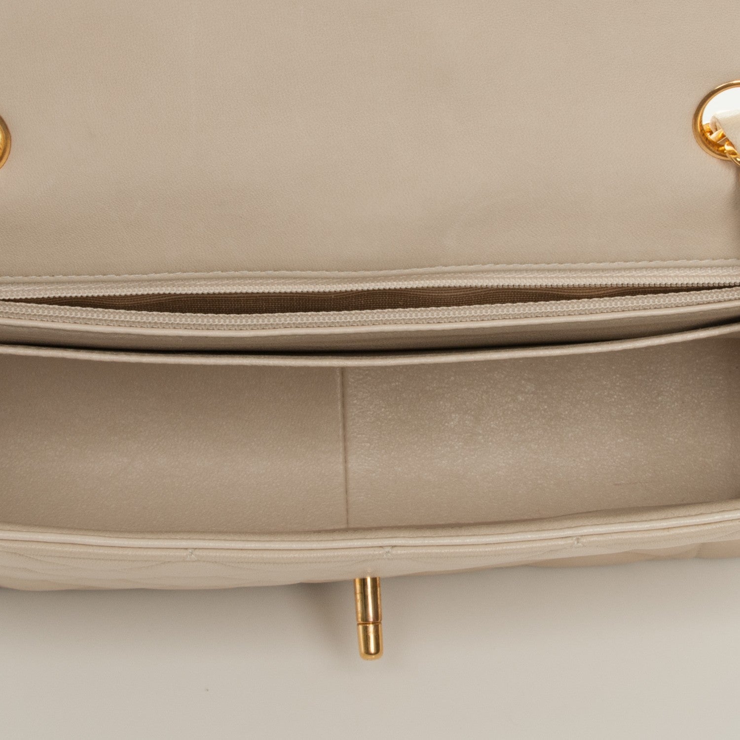 Chanel Lambskin Quilted Medium Single Flap Beige 5 of 8