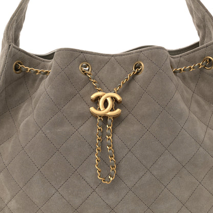Chanel Suede Quilted Medium Chanel 25 Handbag Dark Grey 8 of 11
