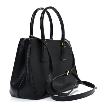 Prada Saffiano Small Galleria Double Zip Tote Black 3 of 10