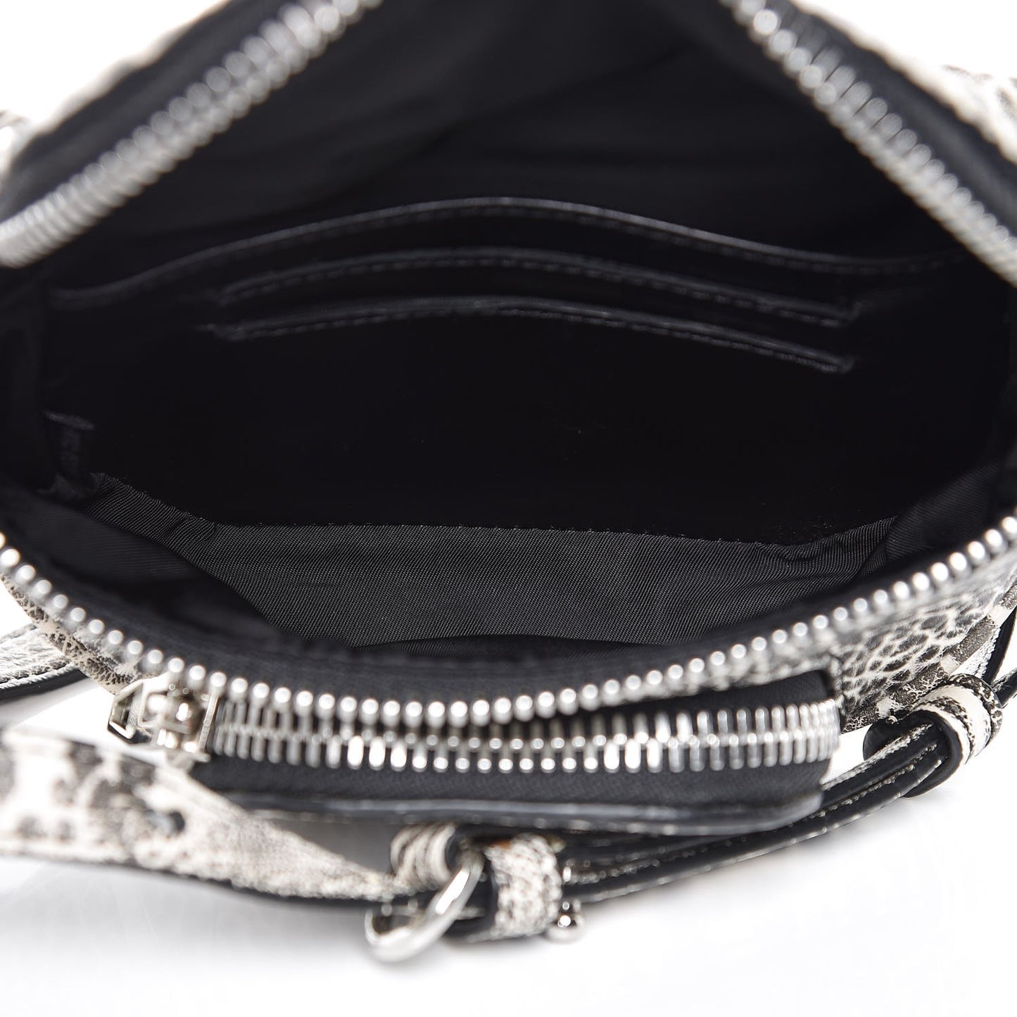 Pebbled Lambskin Dumbo Fanny Pack Black White