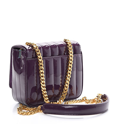 Saint Laurent Patent Matelasse Monogram Small Vicky Chain Bag Prunia 2 of 10