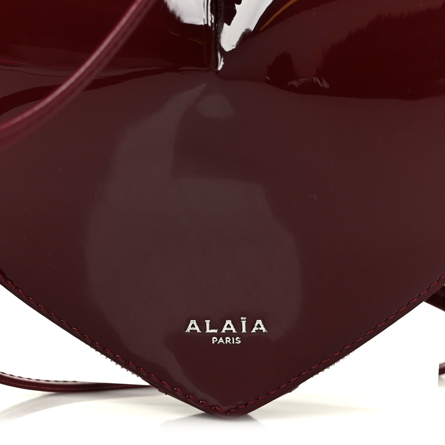 Alaia Patent Calfskin Le Coeur Bag Garnet Red 7 of 9